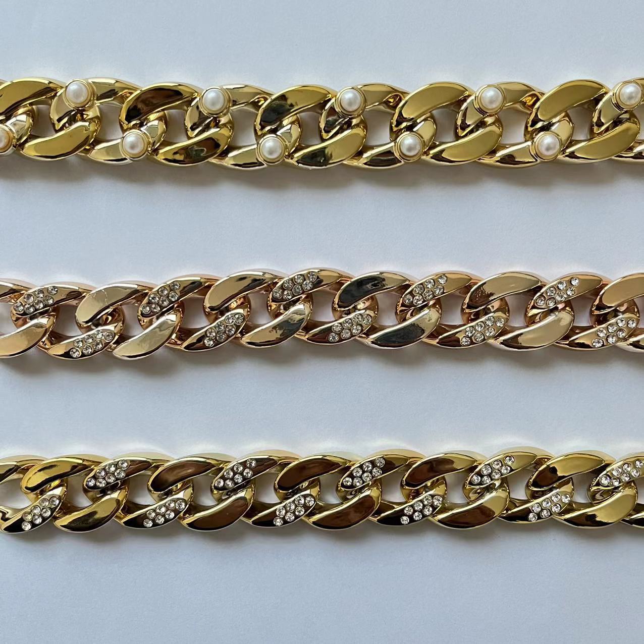 abs acrylic uv electroplated plastic love chain mobile phone case chain DIY jewelry accessories chain wholesale