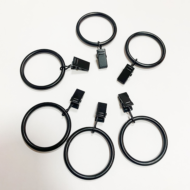 Manufacturer of Electrophoretic Black Roman Ring Clips for Home Curtains, Shower Curtains, Door Curtains, Round Ring Hooks, Metal Wholesale