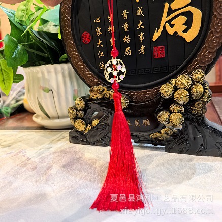 Factory direct seven flowers tassel ancient cheongsam placket accessories folding fan bag hanging spike retro soft spike