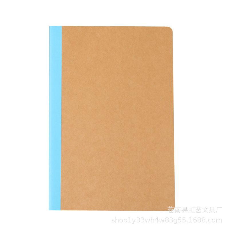 Wholesale A5 solid color Kraft paper exercise book rainbow color back strip car line notepad