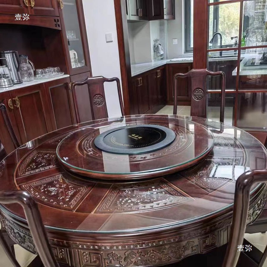 Round Tempered Glass Desktop Home Dining Table Large Round Table Rectangular Coffee Table Transparent Glass Countertop
