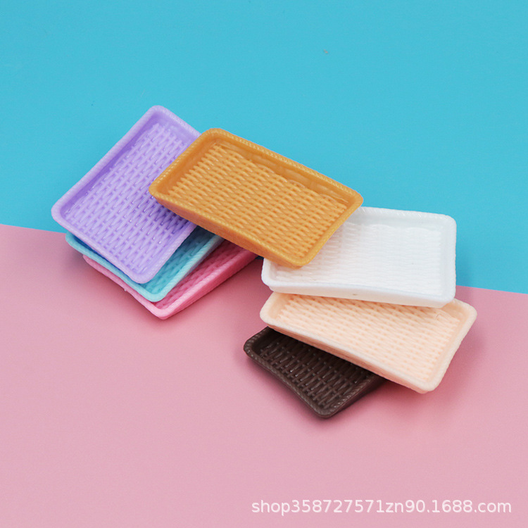 Doll House simulation mini rattan plate pastry plate dessert plate accessories mini food and play tableware play house small toys