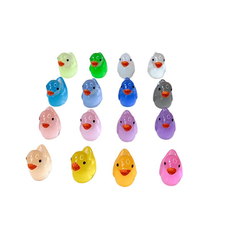 DIY Artificial Accessories Micro Landscape Multi-color Ornaments Little Yellow Duck Hot-selling Resin Crafts Luminous Duck