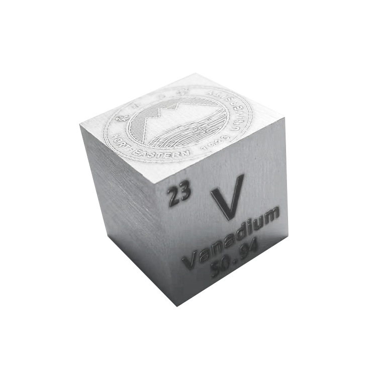 Metal Vanadium Element Metal Vanadium Cube Periodic Table Type Cube Vanadium Element High Purity Vanadium Block 10mm