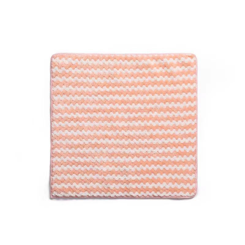 Cationic Thickened Coral Fleece Absorbent Water Ripple Dish Washing Towel Kitchen Fiber Oil-free Household Scouring Material