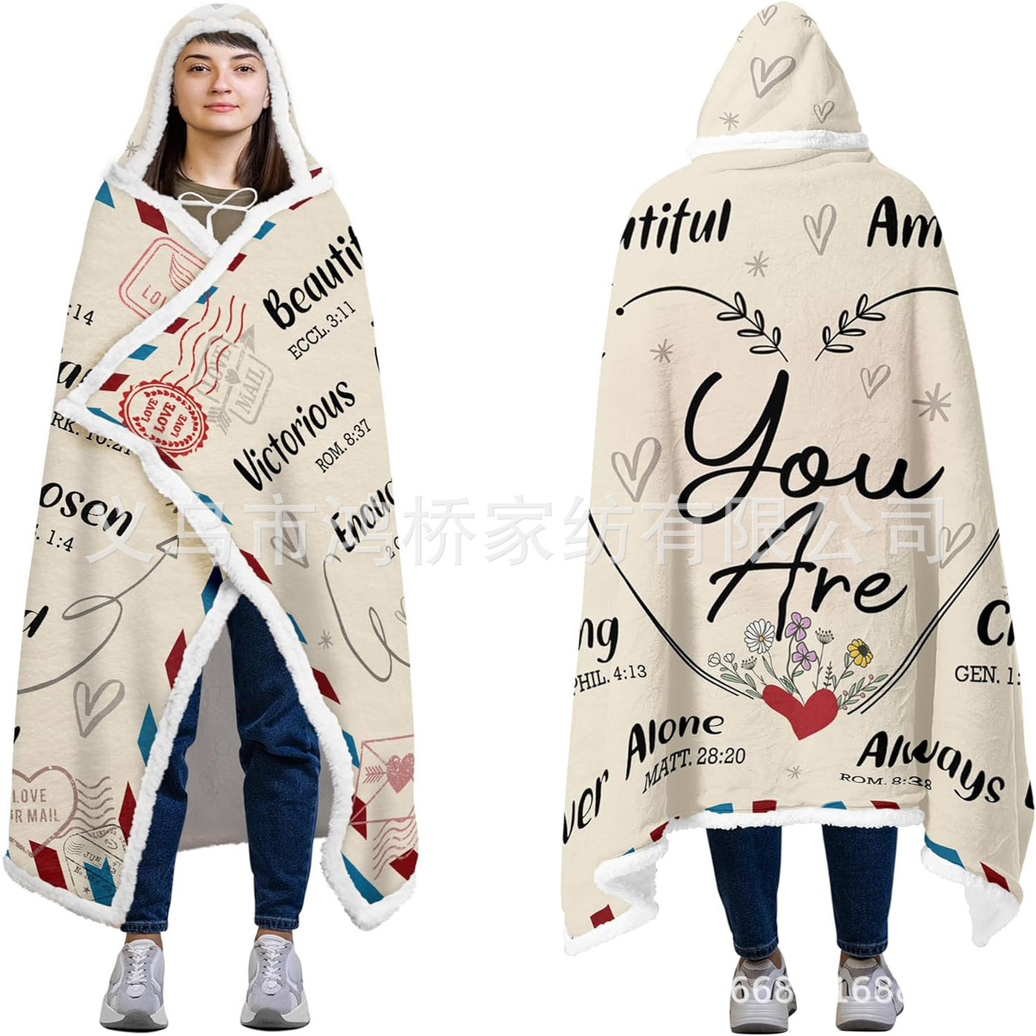 Factory Direct Supply Cross-border Foreign Trade New Purple Wear Blanket Hooded Blanket Sherpa Wool Friends Birthday Gift