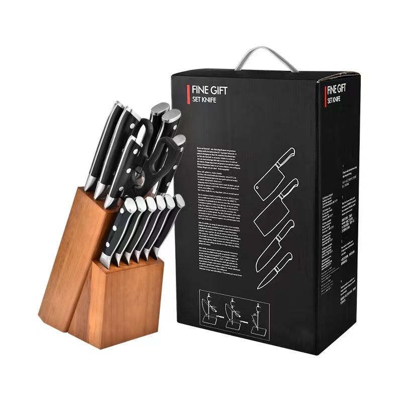 Cross-Border Nordic Style Stainless Steel Abs Chef's Knife Bread Knife Slicing Knife Fruit Knife Mirror Light High-End Knife Set