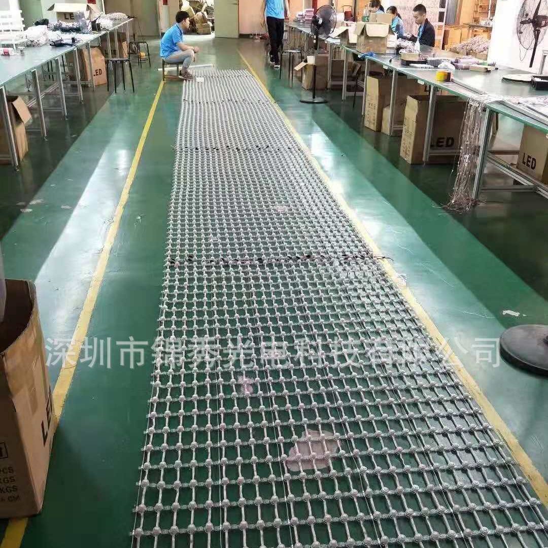 Popular led point light source grid screen led brightening shutter screen steel wire fixed waterproof hollow led transparent screen