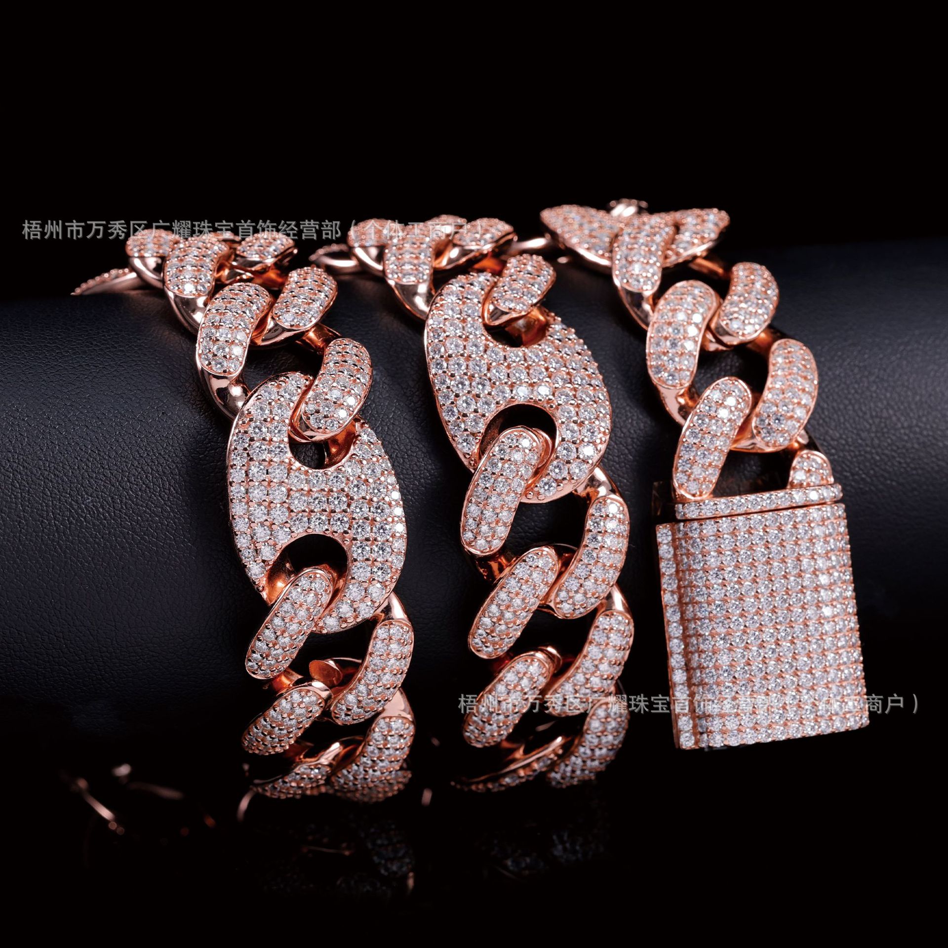 Модная кубинская цепочка S925 серебро 20мм широкая с моиссанитом D цвета VVS персонализированные аксессуары