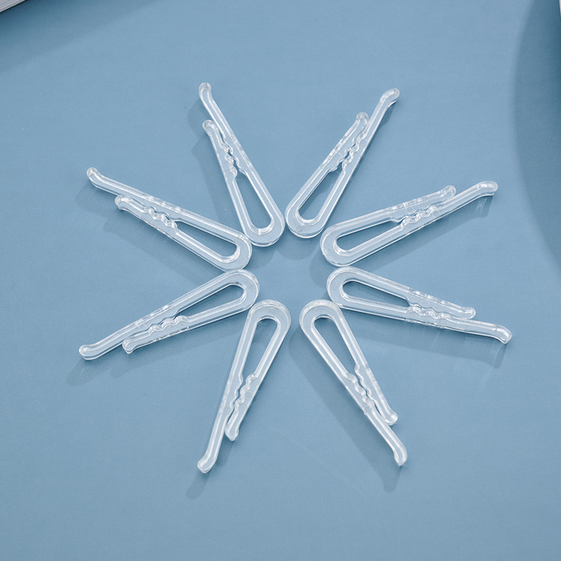 Toothed and Toothless Plastic Fixed Clip Shirt Clothing Accessories Plastic Clip Shirt Clip Transparent Shirt Clip Clothing Packaging Clip