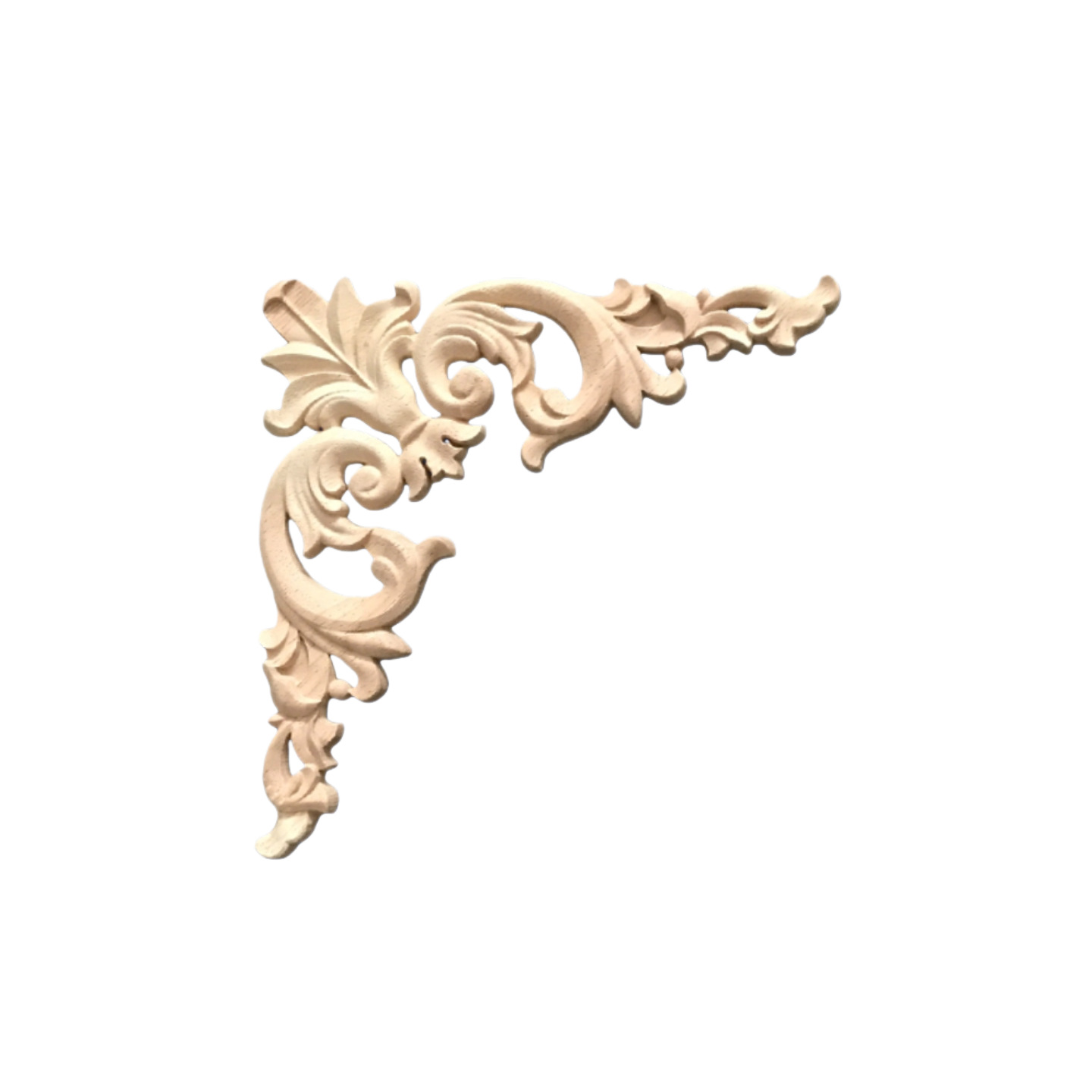 Dongyang Wood Carving European-Style Patchwork Corner Flower Solid Wood Carved Piece Wood Flower Chinese Furniture Door Center Cabinet Door Applique Background Wall
