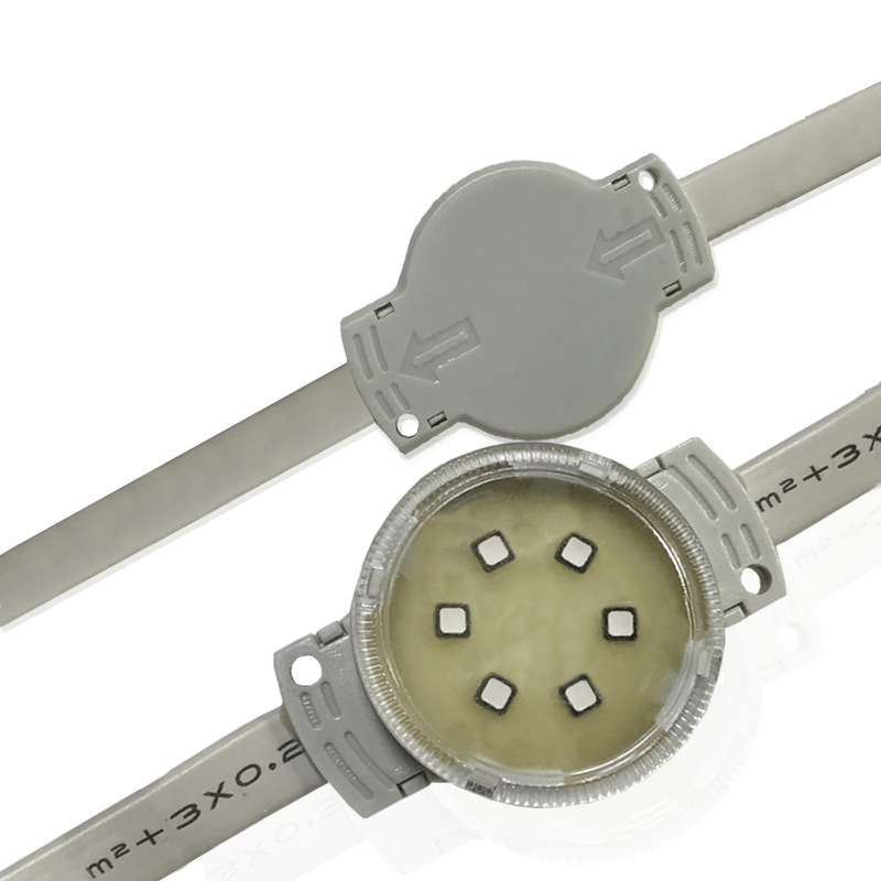 5cm Point Light Source Full-Color Running Light Landscape Courtyard Solar Neon Light Christmas Holiday Atmosphere Light Strip Lighting