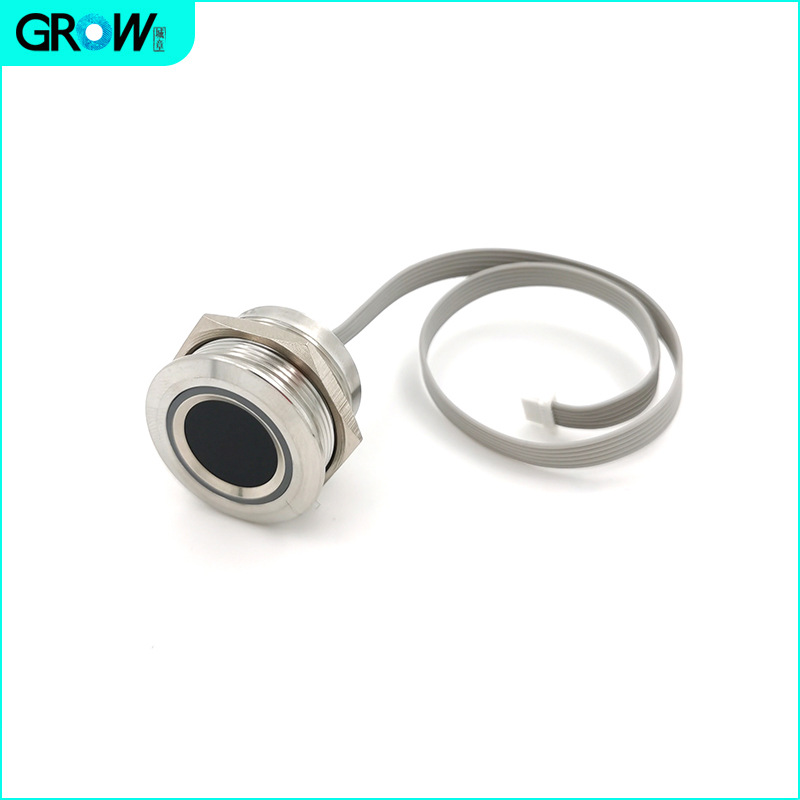 Round Capacitive Fingerprint Module R503-S Threaded Shell Fingerprint Head Module Fingerprint Lock Sensor Waterproof Design