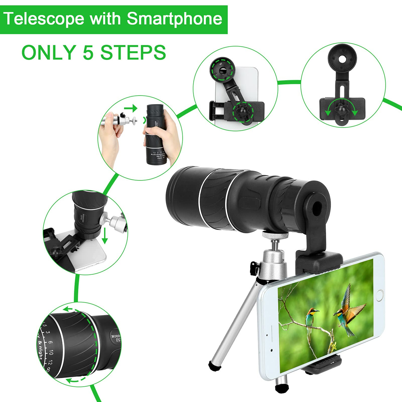 Telescope factory 16X52 single-tube telescope high-power high-definition low-light-level night vision single-tube telescope glasses a generation of hair