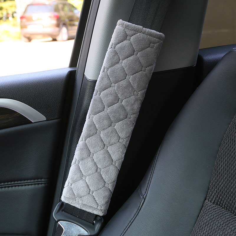 Car Seat Belt Shoulder Cover Cross-Border Hot Selling Plush Soft and Comfortable Quilted Car Seat Belt Protective Cover