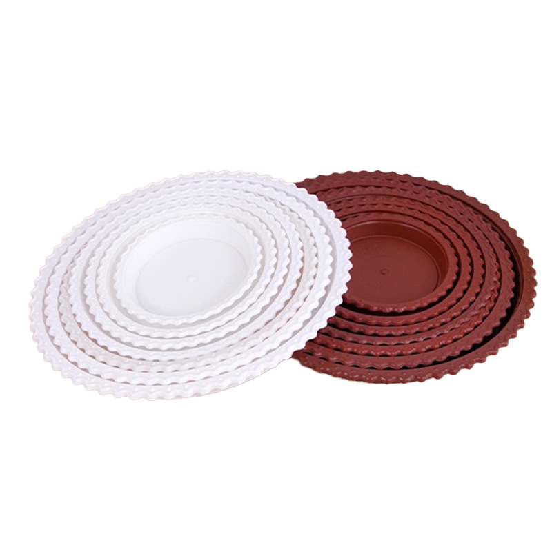 Plastic Flower Pot Tray with Lace Edge, Water-Catching Tray for Rose and Succulent Flower Pots, Thickened Flower Pot Base