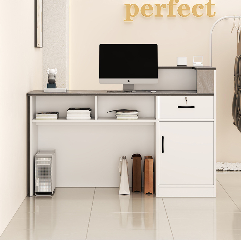 Cashier Simple Modern Reception Counter Shop Small Company Front Desk Clothing Store Supermarket Welcome Bar Table