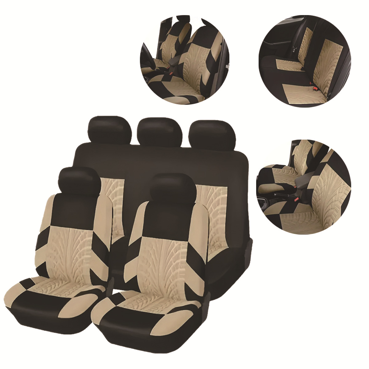 Customized cross-border four-season universal five-seat 9-piece seat cushion personalized design indentation craft seat cover comfortable cushion