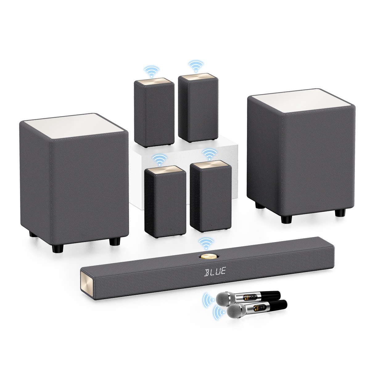 Yiyang A10Pro Classy Home Theater Karaoke Set Echo Wall Home External Projector Speaker Living Room