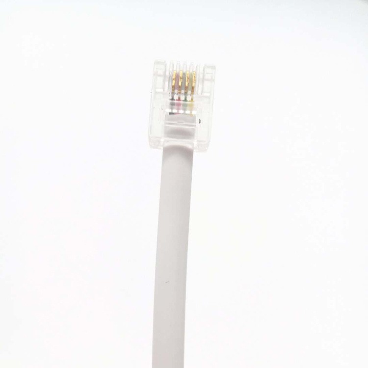 Supply 4-core pure copper flat telephone line RJ9 4P4C Crystal Head telephone line 30AWG1.2 m network cable in stock