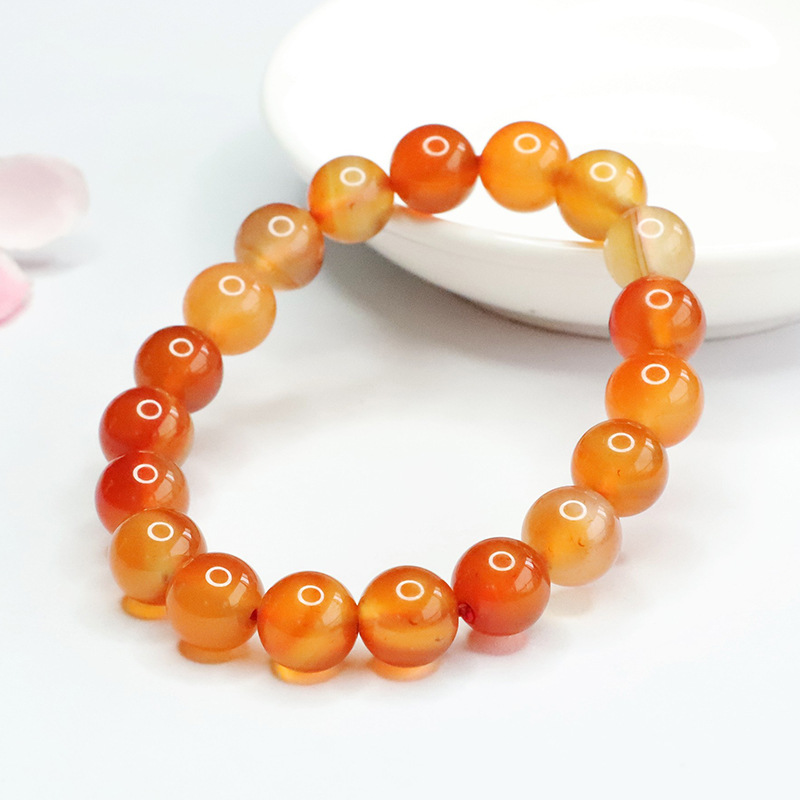 As soon as Yu natural primary color agate bracelet ice run candy red yellow chalcedony bracelet wholesale generation MN3121403