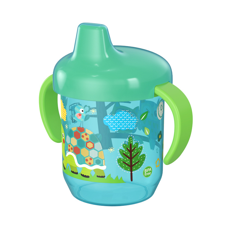 Cartoon Animal Integrated Handle Infant Learning Drinking Cup Duckbill Cup Leak-Proof Baby Water Cup Children's Kettle Hot Sale