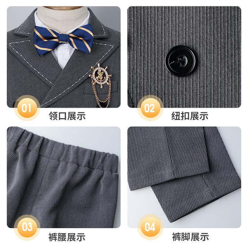 Children's Suit suit British Style Flower Boy Host One-year-old Dress Boy's Speech Piano Handsome Show Dress