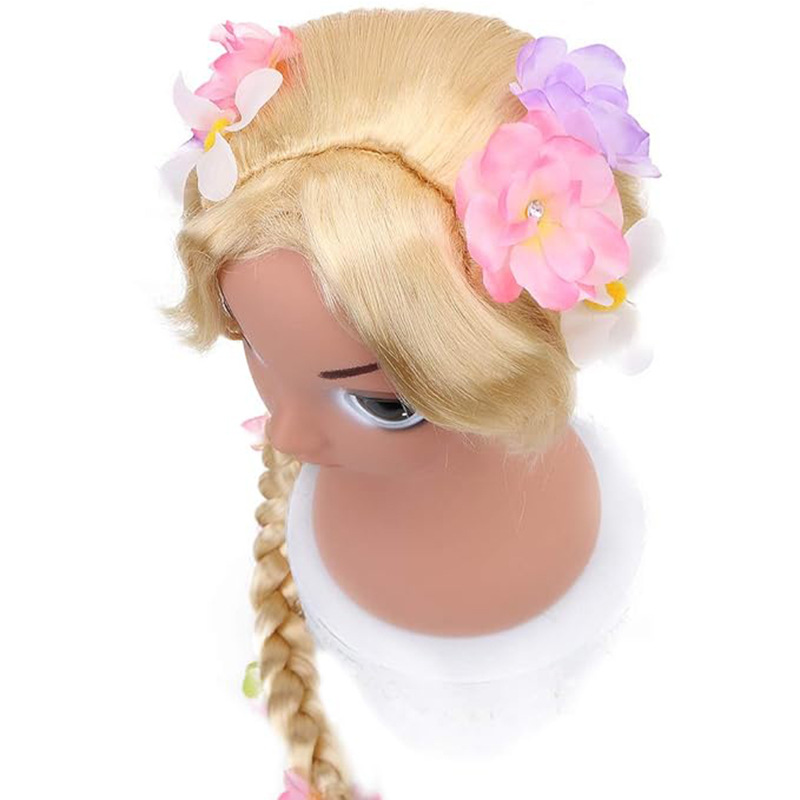 Blonde Rapunzel Wig Princess Girl Costume Cosplay Fairy Ball Woven Wig Wholesale