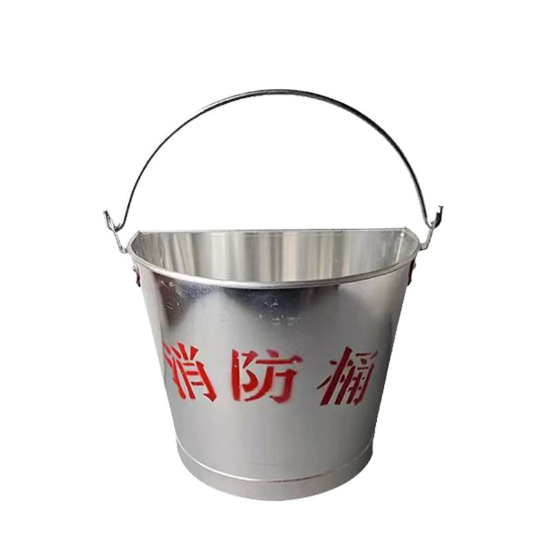 Stainless Steel Fire Bucket Semi-Circular Barrel Large 201304 Painted Fire Shovel Bucket Sand Bucket Thickeneded Yellow Sand Bucket