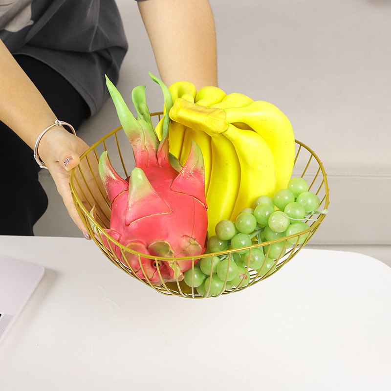 Fruit Plate Creative Living Room Coffee Table Household Personalized Internet Celebrity Ins Modern Snack Fruit Basket Storage Basket Simple Iron Art
