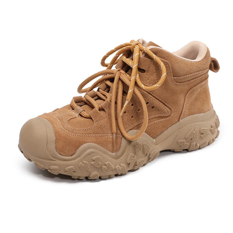 Mountaineering Leather Boots 2026 New Canvas Shoes Short Boots British Style Casual Martin Boots Women's Boots Non-Slip and Wear-Resistant