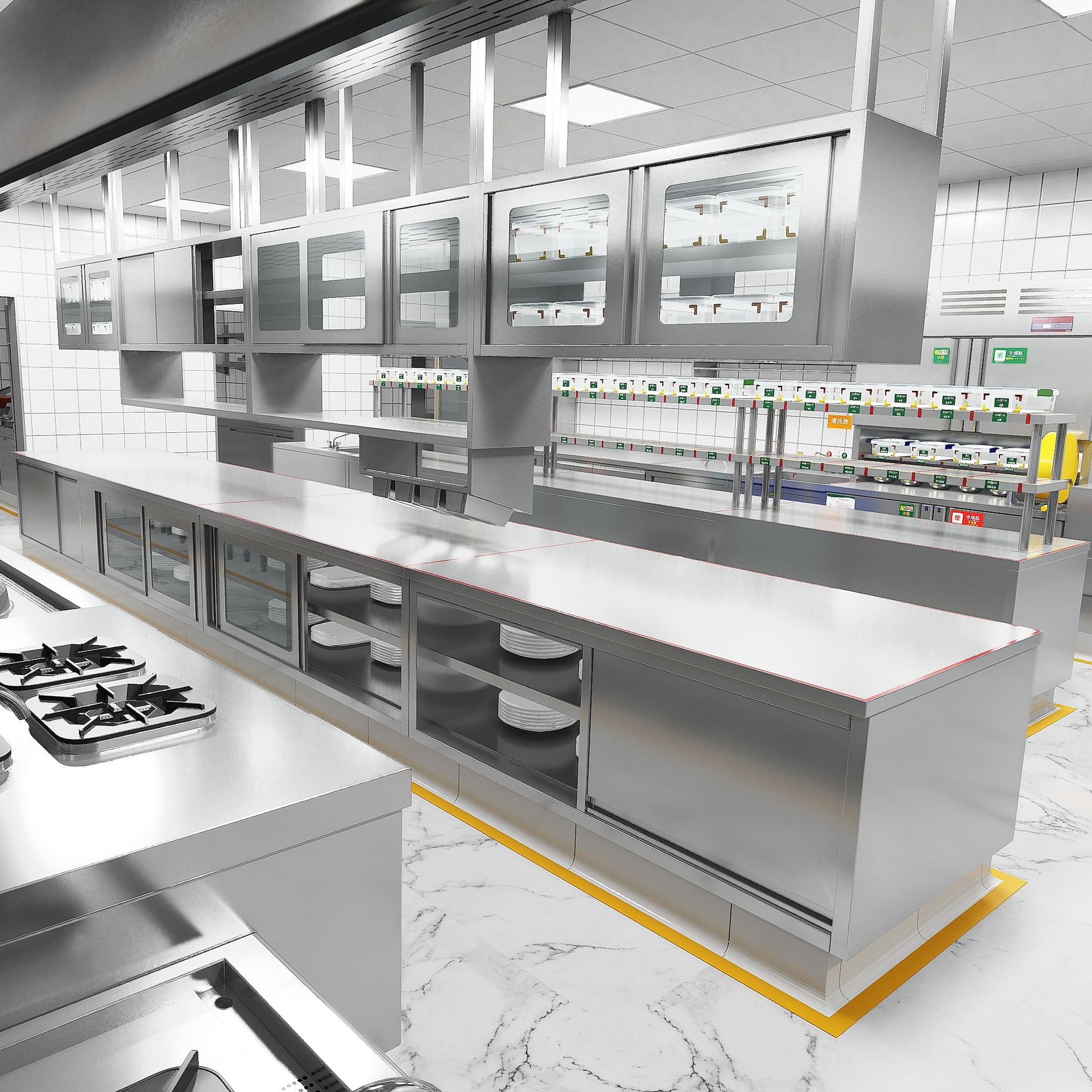 One-Stop Kitchen Engineering Complete Set of Commercial Kitchen Hotel School Private Kitchen Stainless Steel Kitchen Equipment Engineering