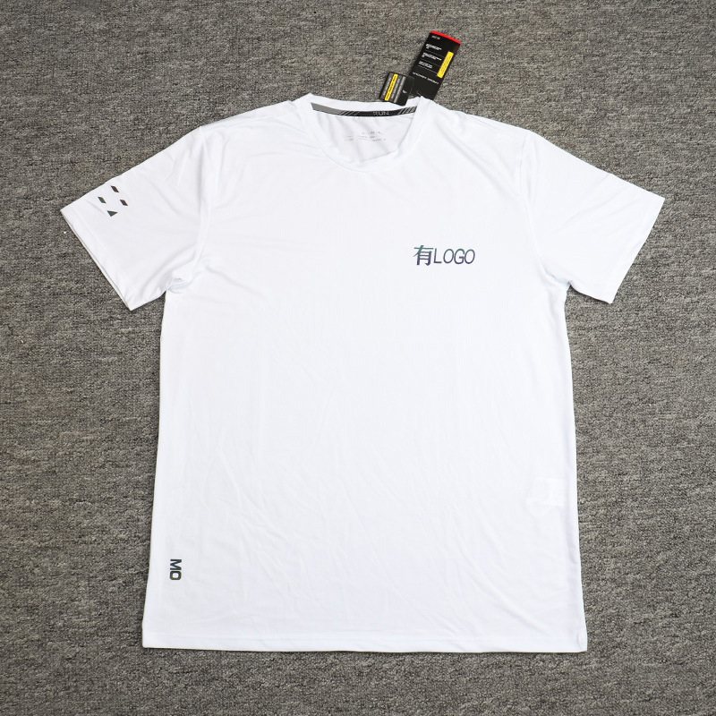 Summer European and American Sports Quick-drying Clothes Short-sleeved T-shirt Men's Summer Loose Fitness Elastic Round Neck plus size Casual Top