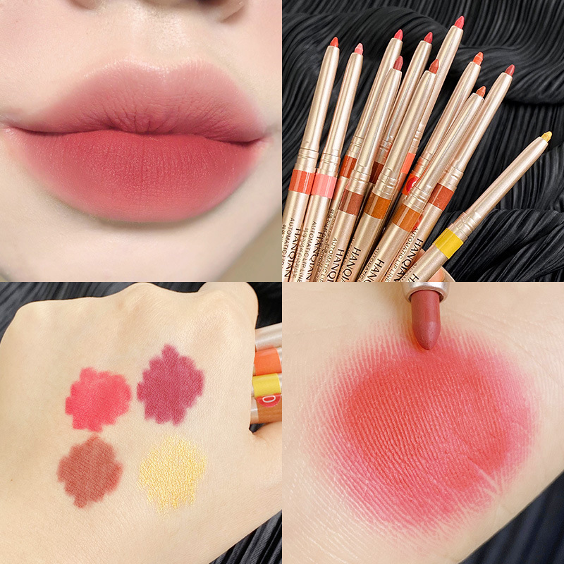 Han Qian Automatic Rotating Lip Liner Matte Lipstick Waterproof Long-Lasting Female Hook Line Lip Pencil Spring and Summer Nude Lipstick Pen