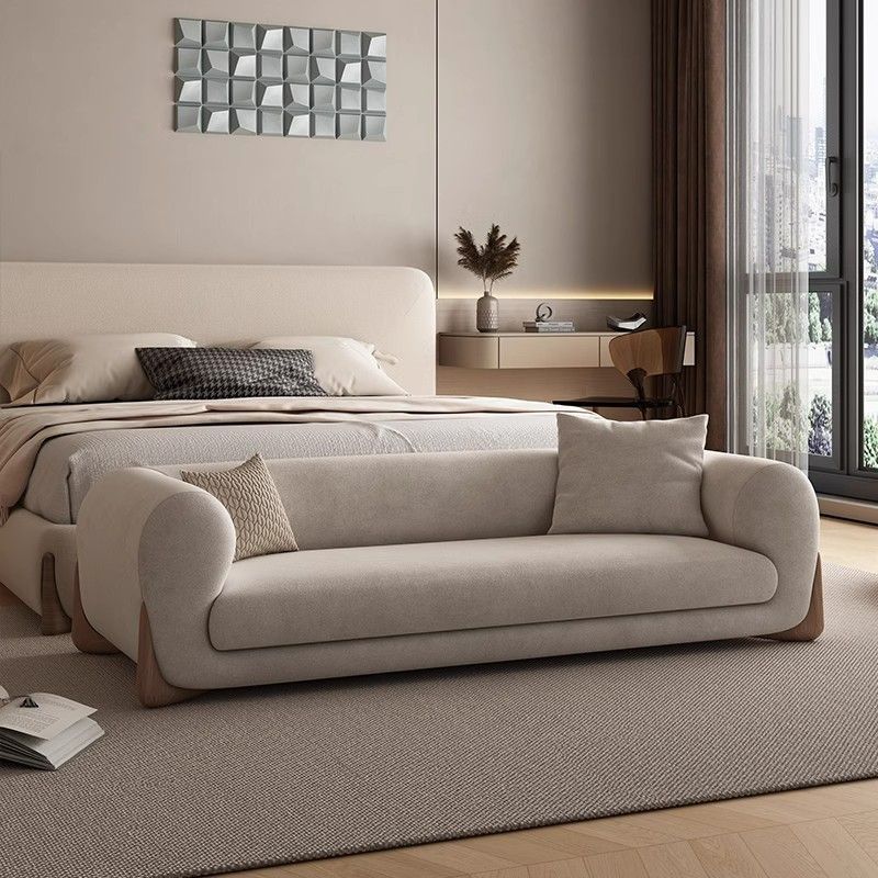 Итальянский стиль, легкий роскошный бархатный диванный табурет, табурет у кровати, подставка для ног в гостиной, табурет для смены обуви в гардеробной