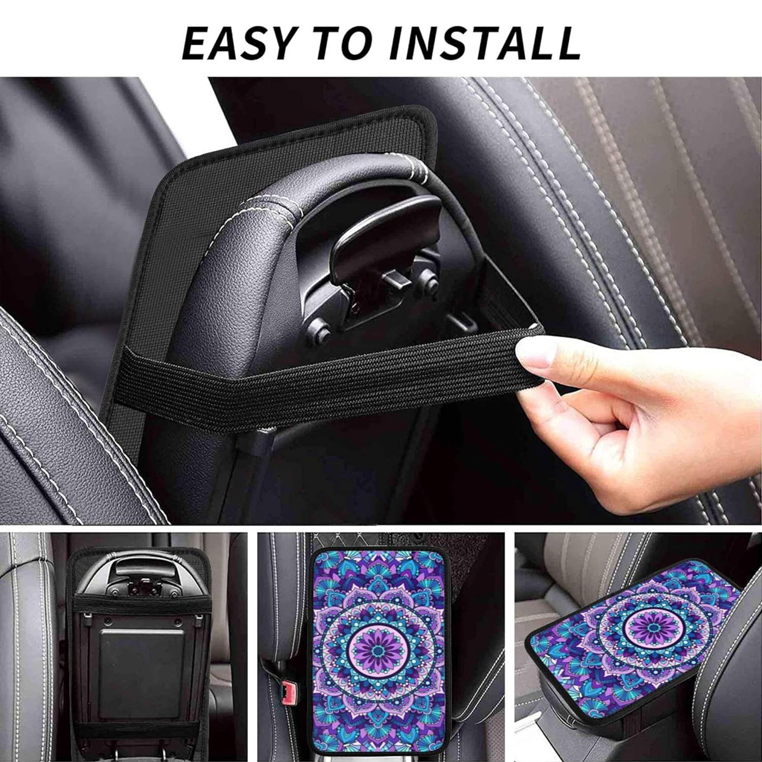 in stock diving material car central armrest box mat non-slip wear-resistant car printed armrest mat non-slip coaster
