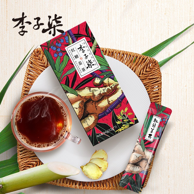 Li Ziqi Brown Sugar Ginger Tea 84g Handmade Ginger Tea Brown Sugar Water Instant Ginger Juice Girls Conditioning and Health Care