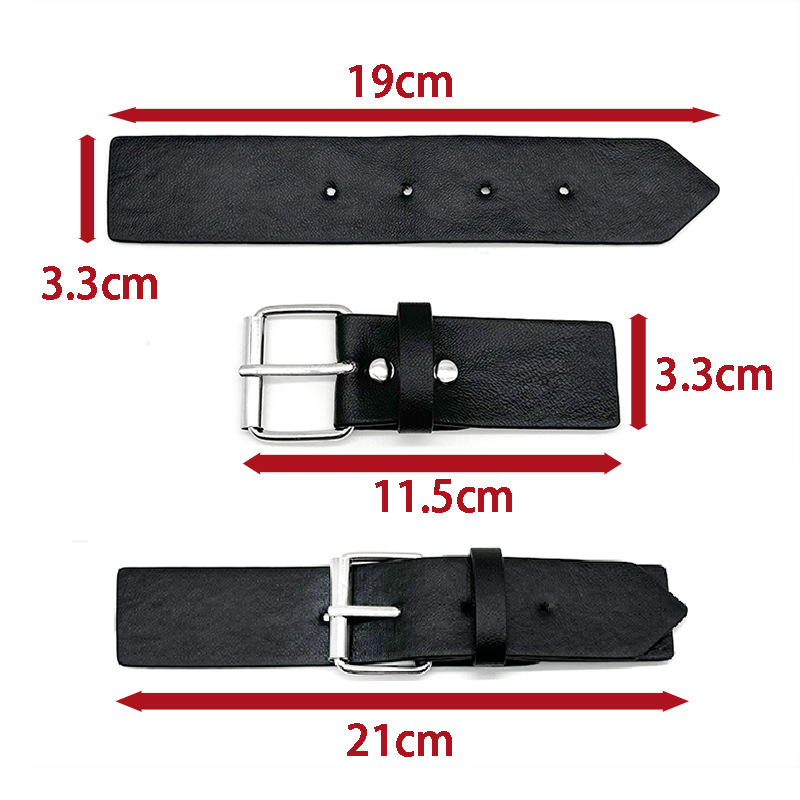 Leather Head Buckle Half Belt Pu Leather Metal Buckle Leather Tab Sweater Windbreaker Coat Collar Decorative Belt Buckle