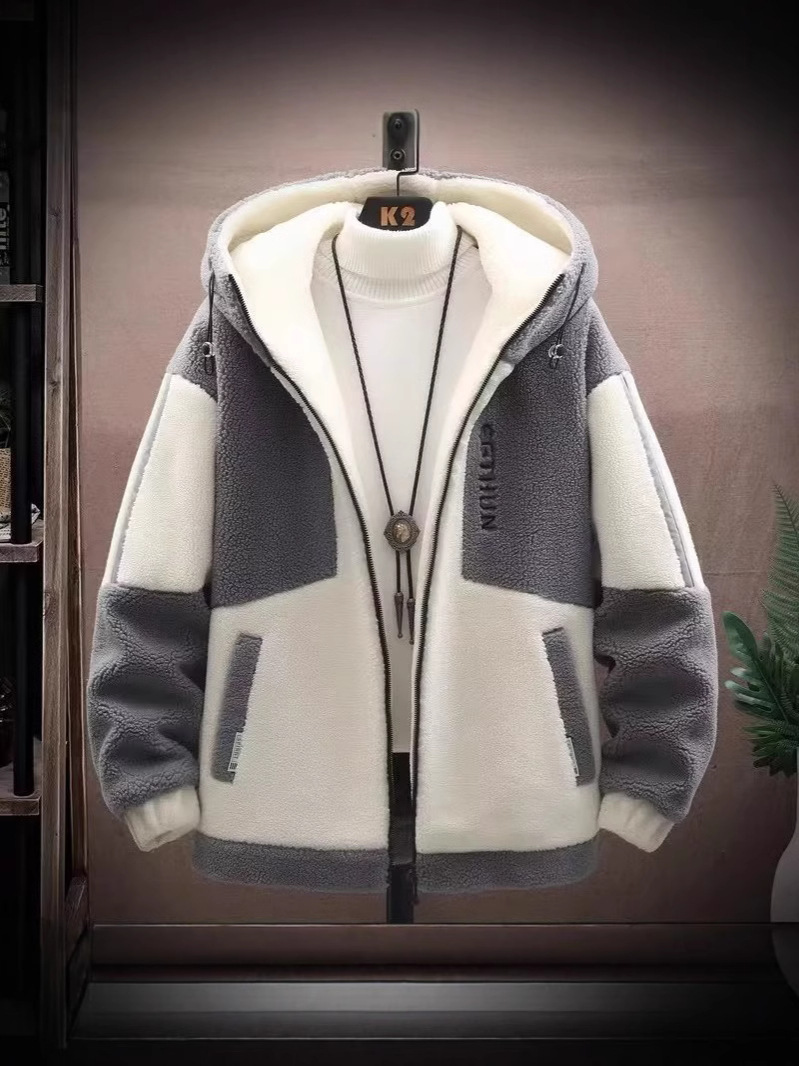 2024 lambskin coat men's autumn and winter loose padded jacket 150.00kg can also wear clothes