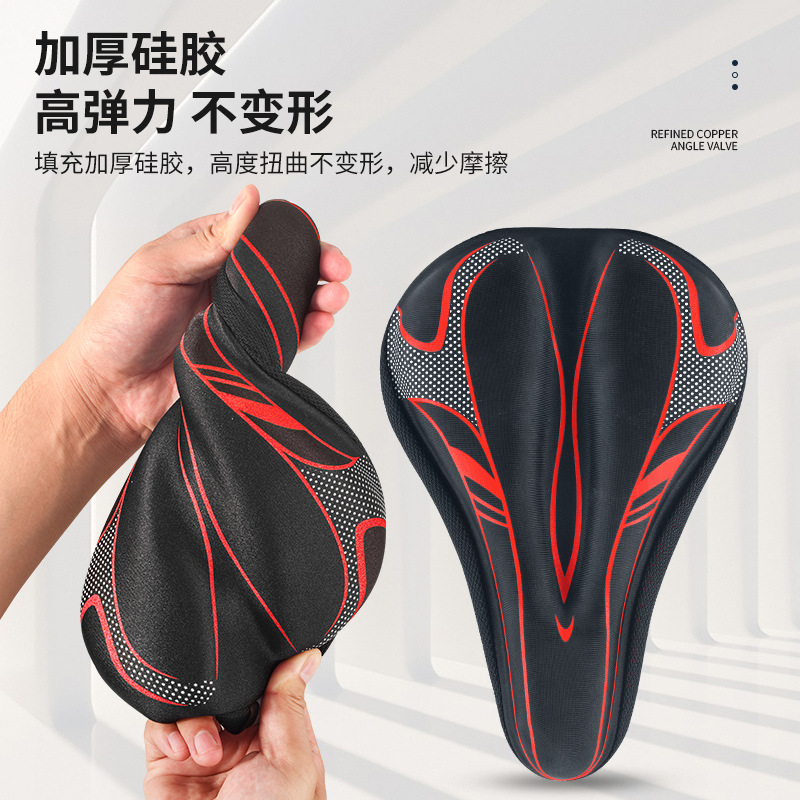 Bicycle Seat Cushion Cover Silicone Thickened Comfortable Soft Road Bike Bicycle Reflective Seat Cushion Cover Accessories Mountain Bike Seat Cover