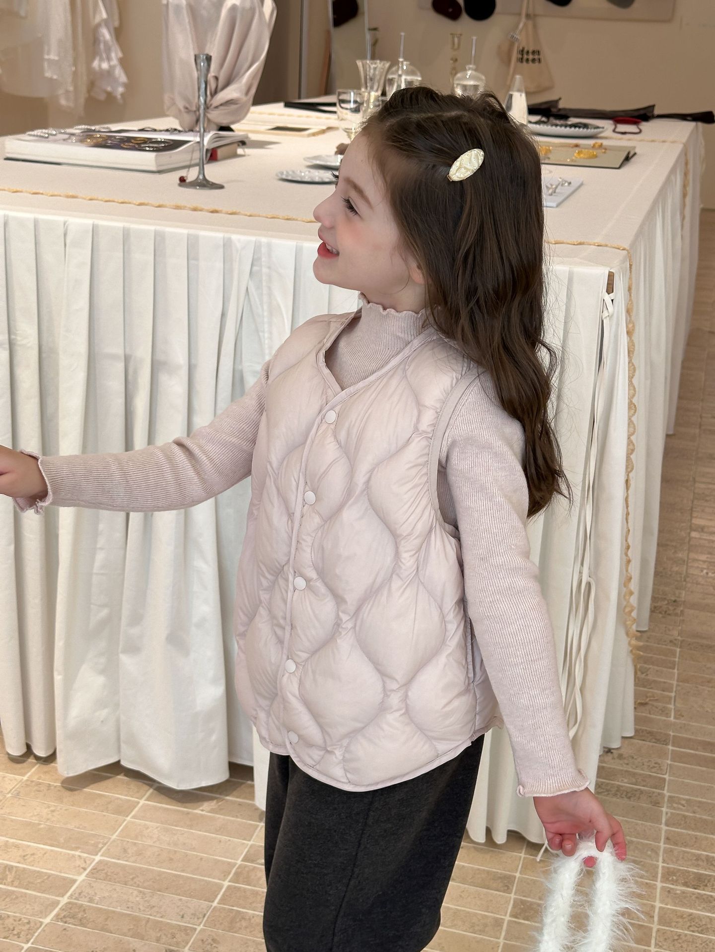 [New National Standard White Duck down with Traceability] Adult and Parent-Child Style Lightweight and Warm Diamond-Patterned down Vest for Children