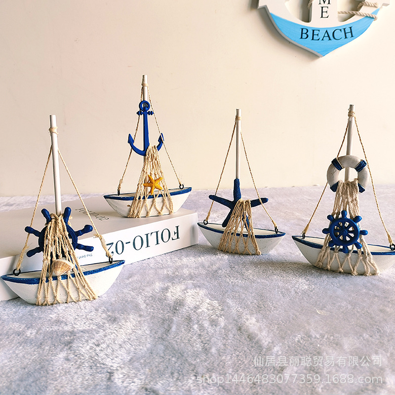 Factory Mediterranean style sailing decoration and furnishings porch desktop bookshelf ornaments theme wedding table props