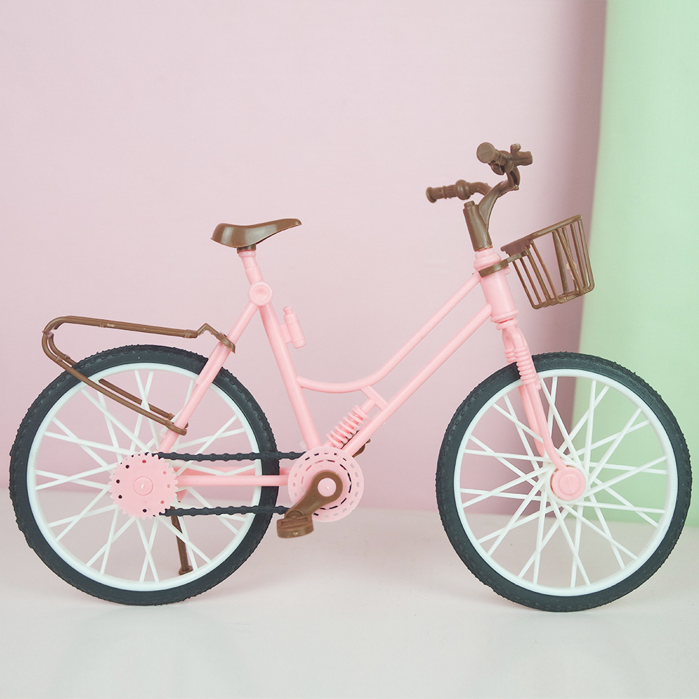 Japanese Style Simulated Pink Bicycle Model Ornaments Mini Ornaments Gift 6 Points bjd Doll Bicycle Photo Props