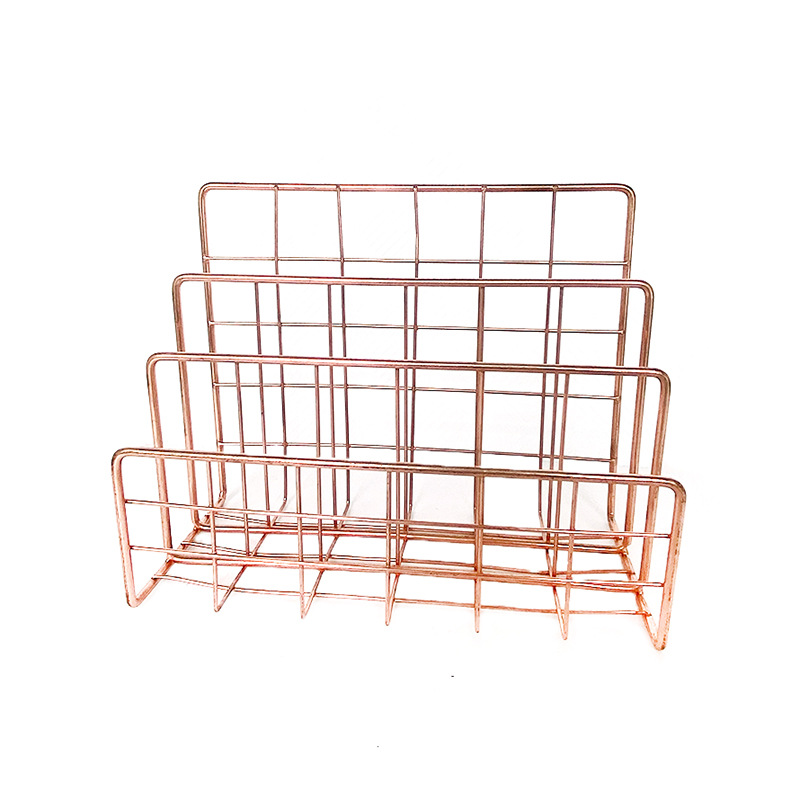 Scandinavian Simple Iron Art Creative Office Information Storage Rack File Magazine Three-Layer Bookshelf