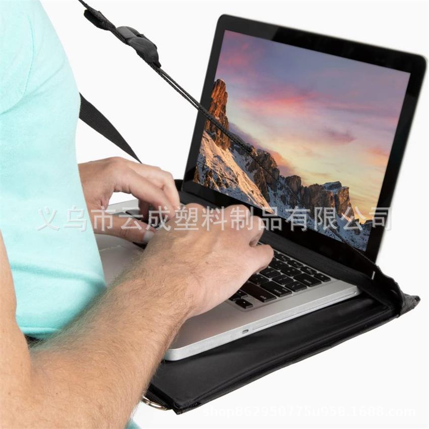 Mobile Walking Laptop Strap with Adjustable Desktop and Portable Laptop Stand