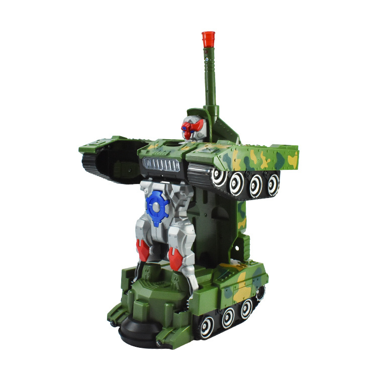 Spot children's light music toy car electric universal driving car fighter deformation tank robot