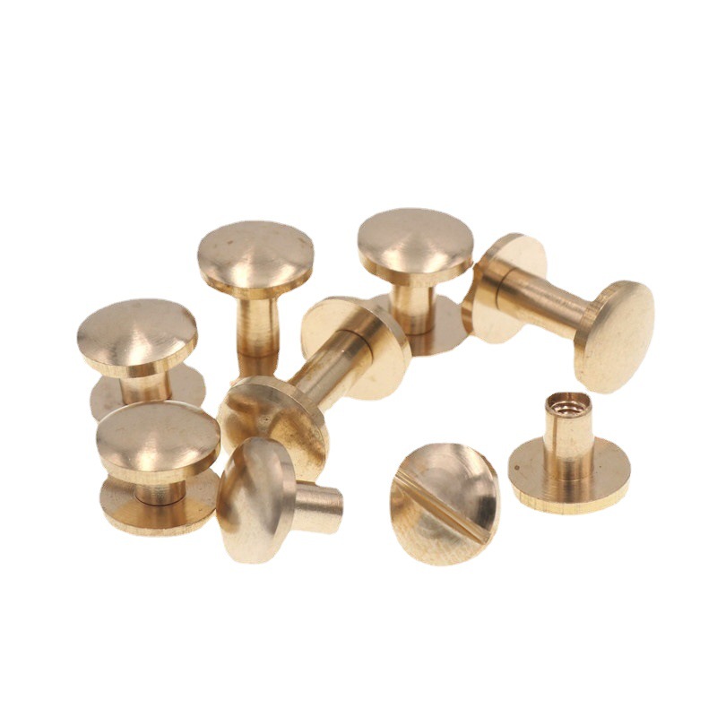 Brass 8mm Arc Belt Screw Pure Copper Flat Head Nail DIY Handmade Luggage Leather Hardware Accessories