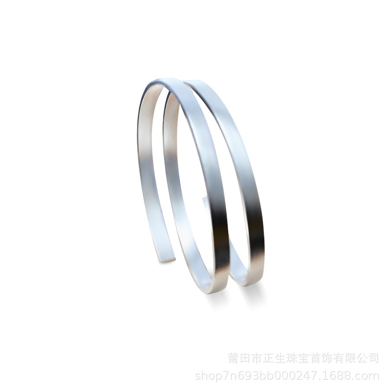 S999 Sterling Silver Silver Bar Handmade DIY Semi-Finished Bracelet Ring Raw Material Wood Inlaid Silver Flat Wire Silver Thin