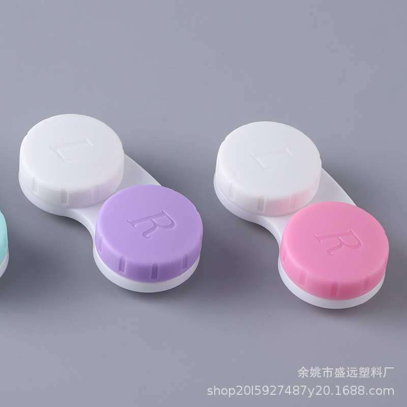Factory Wholesale Assorted Colors Contact Lens Case Plastic PP Material Wholesale Glasses Companion Double Box