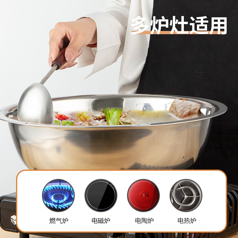 Stainless Steel Basin Kitchen Household Vegetable Washing Basin Extras Thick Basin Deepening and Basin Washbasin Washbasin Large Basin for Laundry